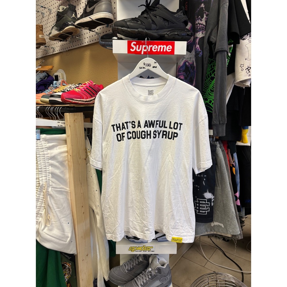 Thats A Awful Lot Of Cough Syrup By Desto Dubb Graphic T-Shirt White Size XL